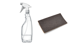 Pumpsprühflasche und Schleifpad zum reinigen der Oberfläche für Wassertransferdruck